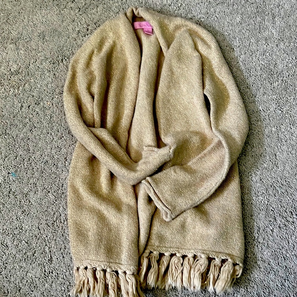 Lily Pulitzer Gold sparkly cardigan size 4/5